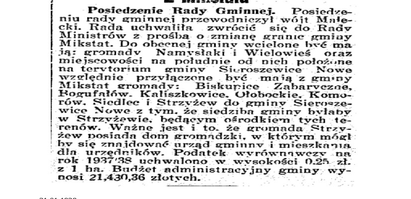 Dziennik Ostrowski 1937 styczeń 3