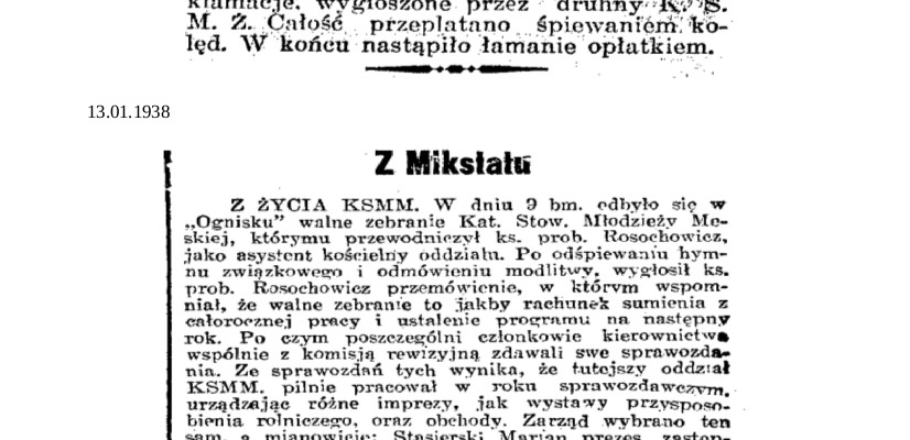 Dziennik Ostrowski 1938 styczeń 1