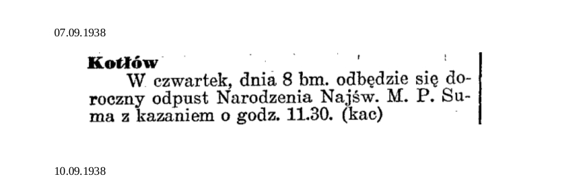 Dziennik Ostrowski 1938 wrzesień 1