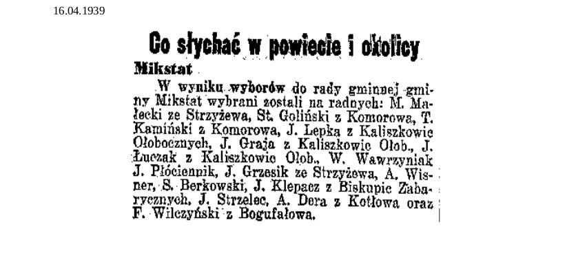 Dziennik Ostrowski 1939 kwiecień 1