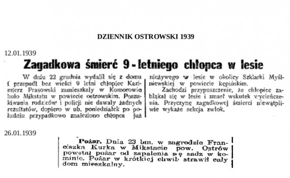 Dziennik Ostrowski 1939 styczeń 1