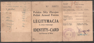 1945 rok legitymacja Polskich Sił Zbrojnych