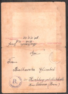 1942, 7 czerwca Oranienburg, list z obozu koncentracyjnego